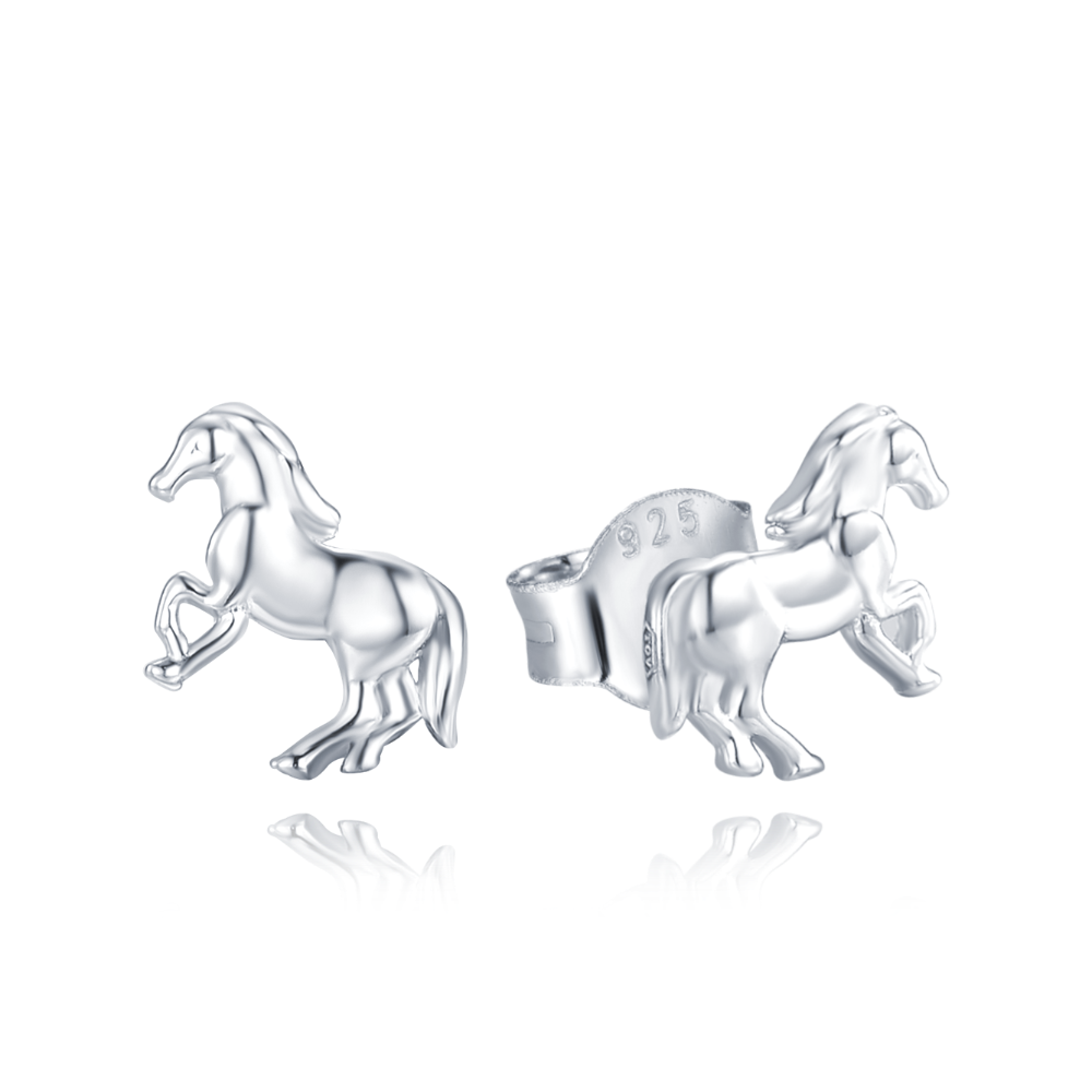 MINET Dětské stříbrné náušnice koně