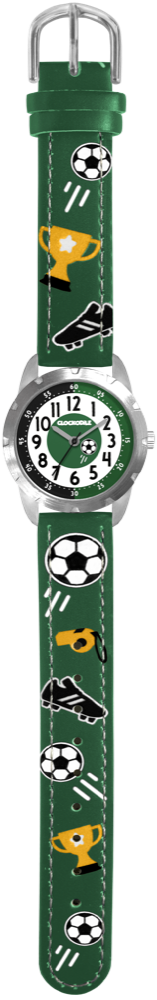 CLOCKODILE Svítící zelené chlapecké dětské hodinky FOTBAL CWB0071