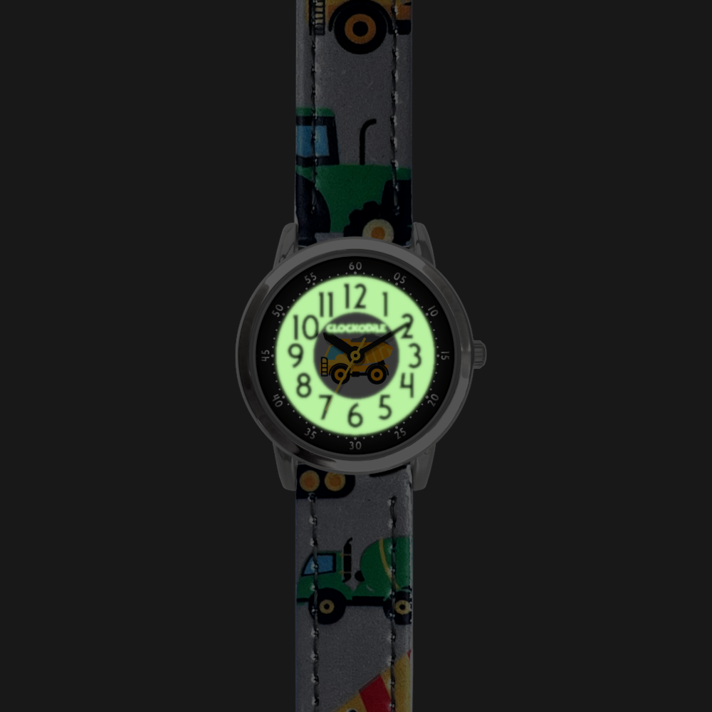CLOCKODILE Svítící šedé chlapecké dětské hodinky BAGRY CWB0091