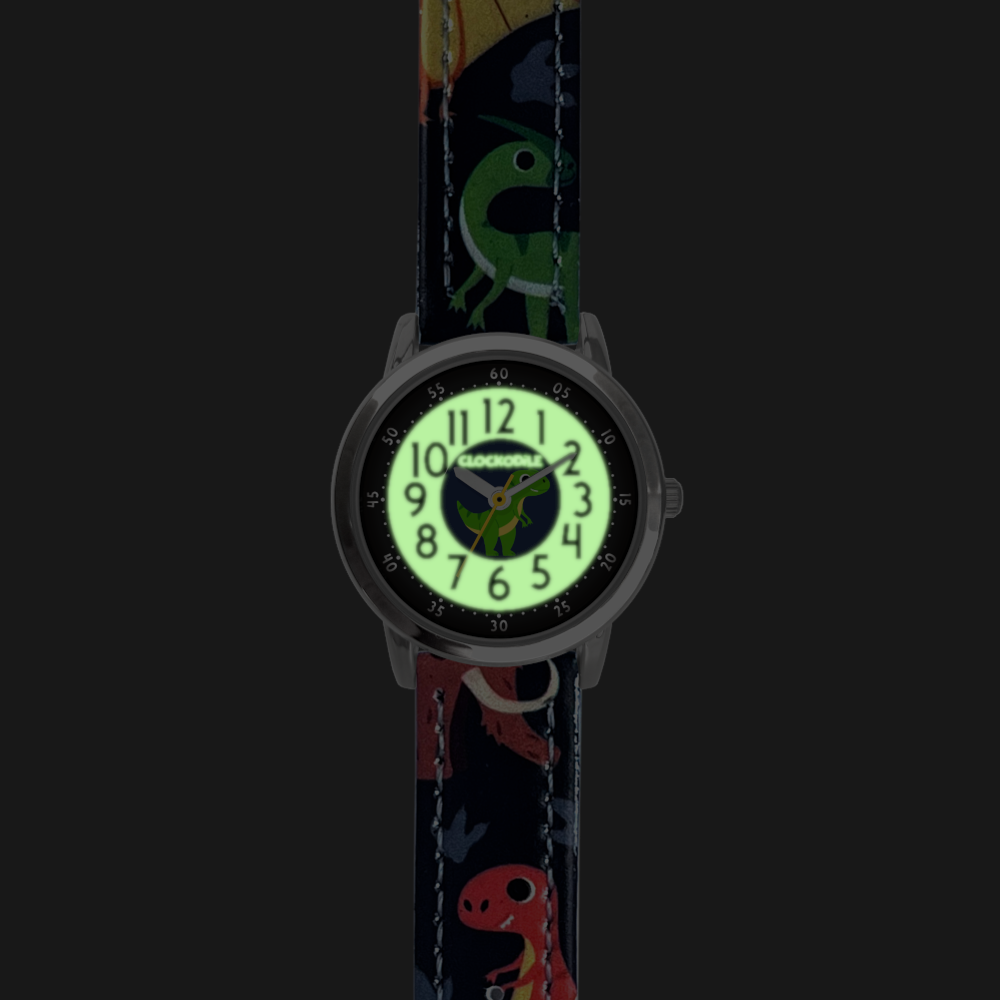 CLOCKODILE Svítící modré chlapecké dětské hodinky DINOSAUŘI CWB0100