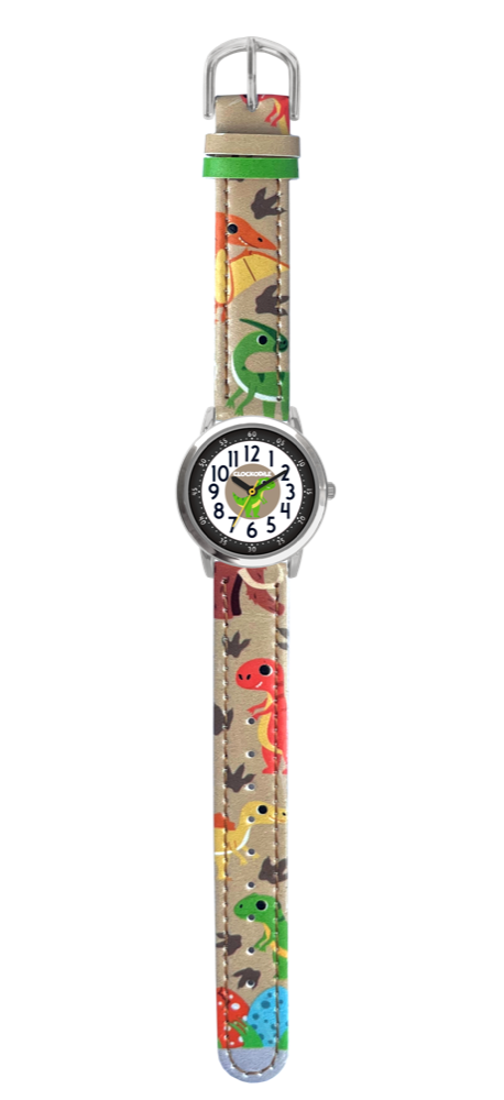 CLOCKODILE Svítící béžové chlapecké dětské hodinky DINOSAUŘI CWB0101