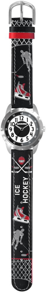 CLOCKODILE Svítící černé chlapecké hodinky HOKEJ CWB0110