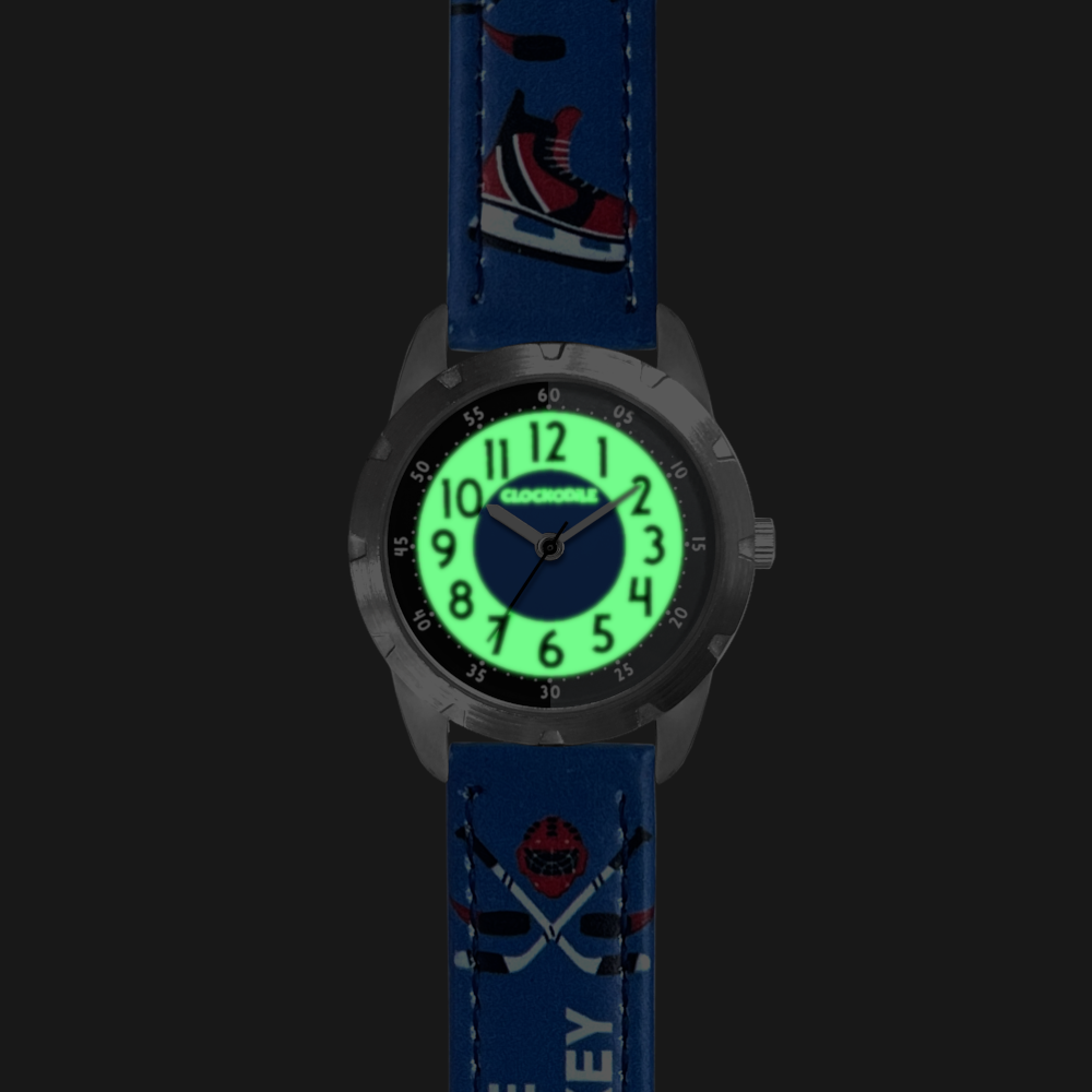CLOCKODILE Svítící modré chlapecké hodinky HOKEJ CWB0110