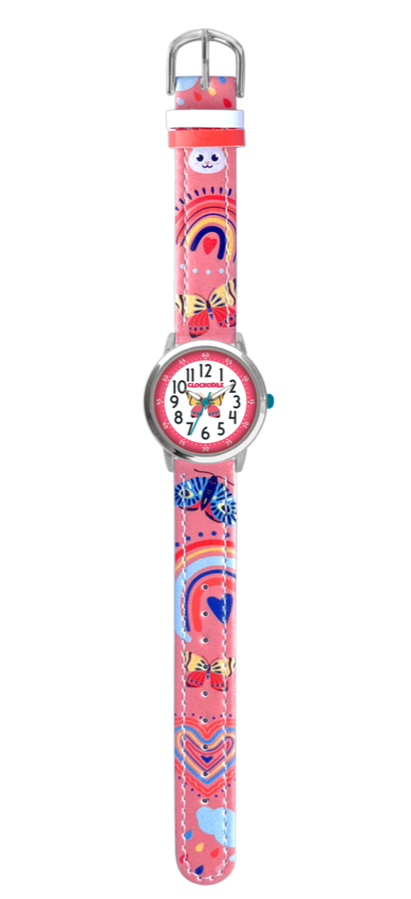 CLOCKODILE Růžové dívčí dětské hodinky MOTÝL CWG5180