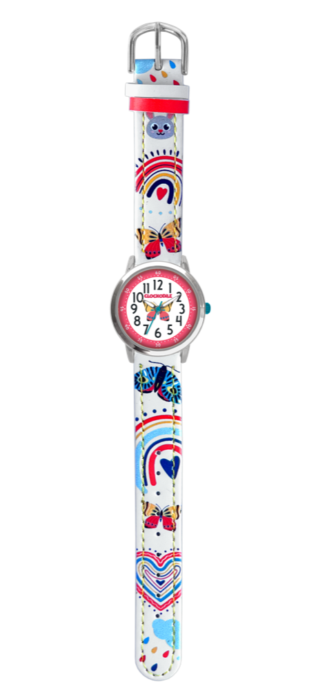 CLOCKODILE Bílé dívčí dětské hodinky MOTÝL CWG5181