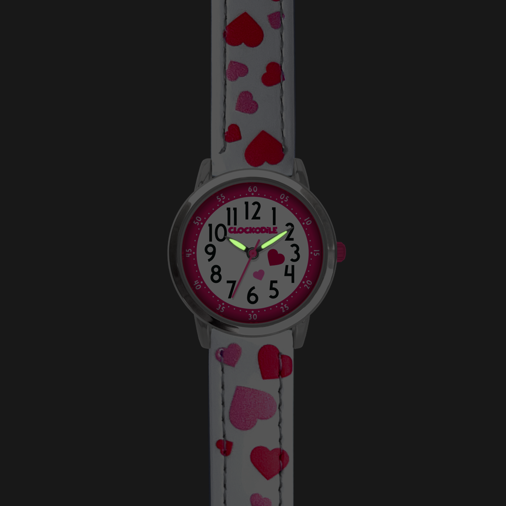 CLOCKODILE Bílé srdíčkové dívčí dětské hodinky SRDÍČKA CWG5211