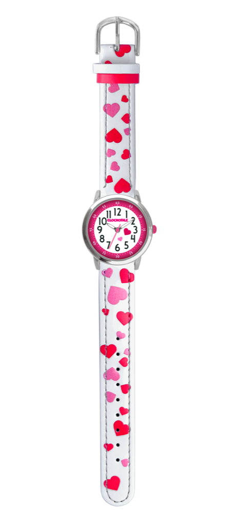 CLOCKODILE Bílé srdíčkové dívčí dětské hodinky SRDÍČKA CWG5211