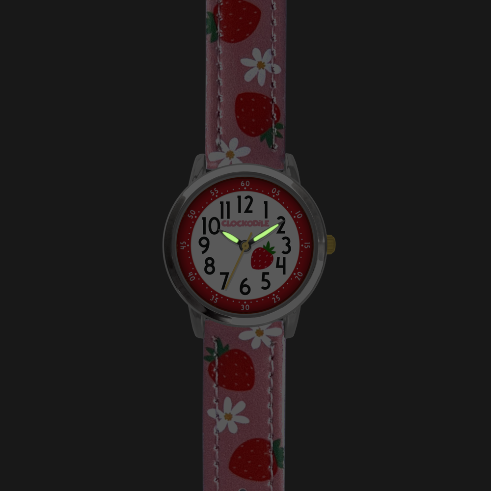 CLOCKODILE Růžové dívčí dětské hodinky JAHODY CWG5220