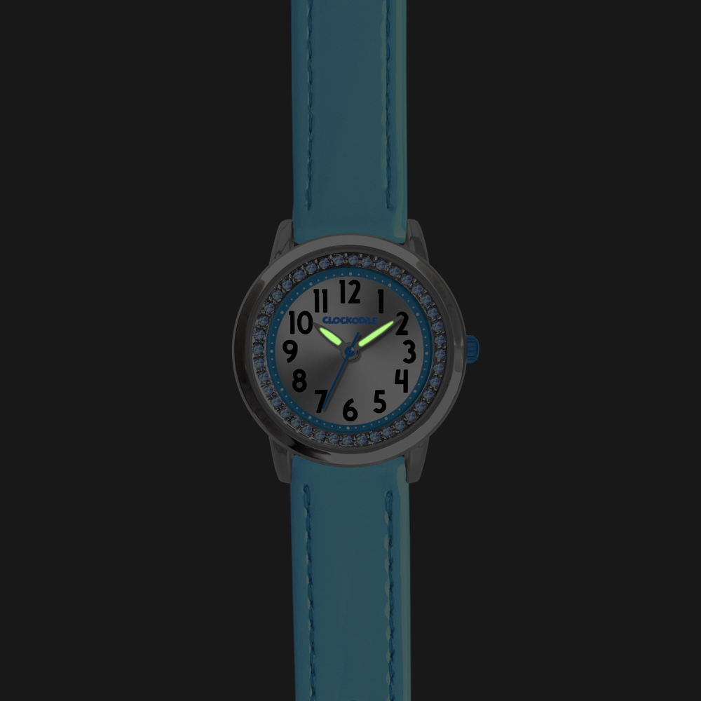 CLOCKODILE Tyrkysové dívčí dětské hodinky s kamínky CWG5230
