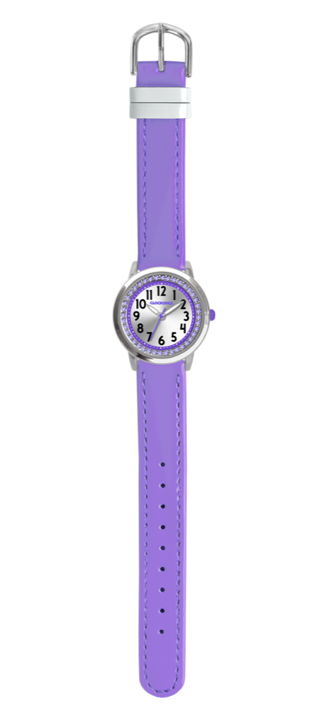 CLOCKODILE Fialové dívčí dětské hodinky s kamínky CWG5231