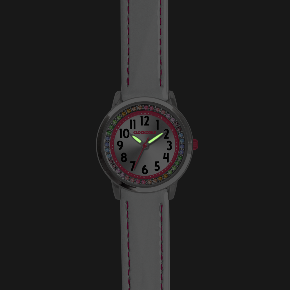 CLOCKODILE Bílé dívčí dětské hodinky s kamínky CWG5232