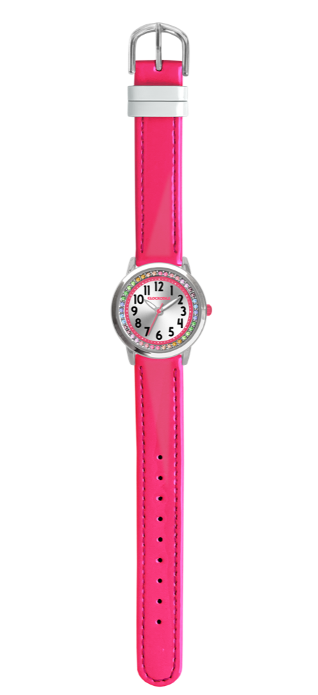 CLOCKODILE Tmavě růžové dívčí dětské hodinky s kamínky CWG5233