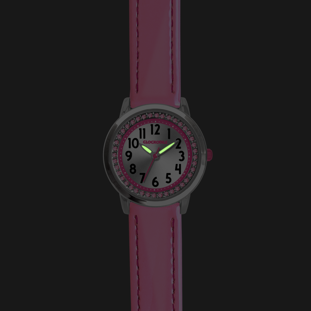 CLOCKODILE Světle růžové dívčí dětské hodinky s kamínky CWG5234