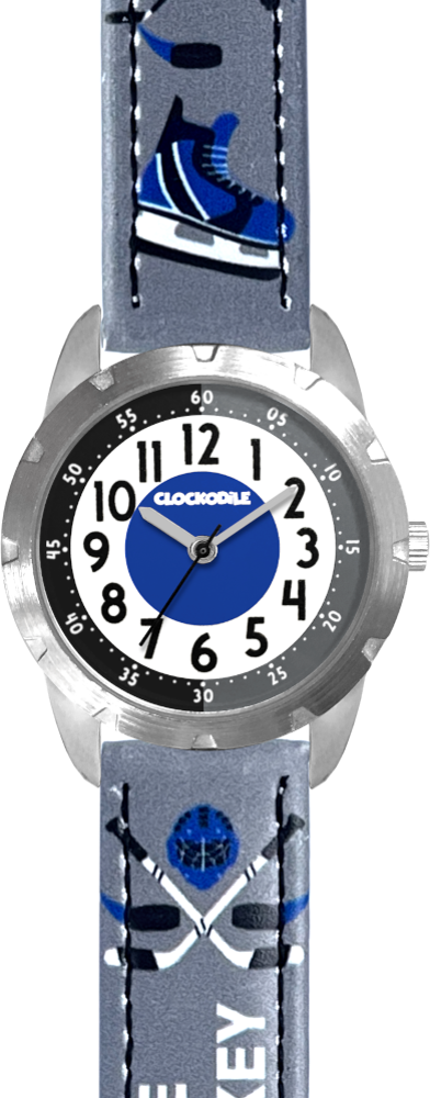 CLOCKODILE Svítící šedé chlapecké hodinky HOKEJ CWB0112