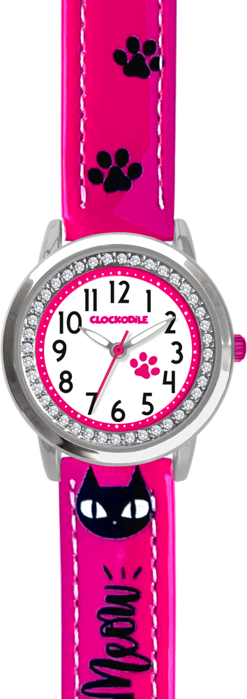 CLOCKODILE Růžové dívčí dětské hodinky KOČKY CWG5192