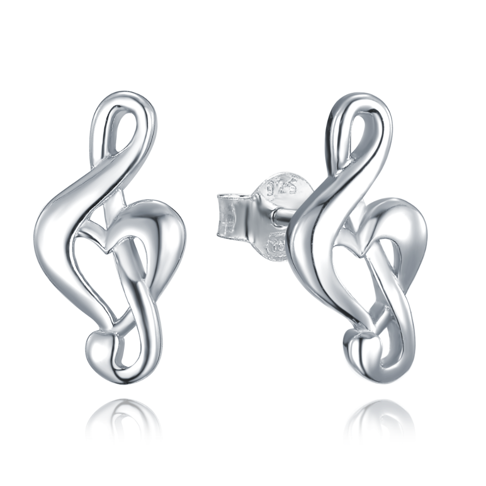 MINET Stříbrné náušnice houslový klíč