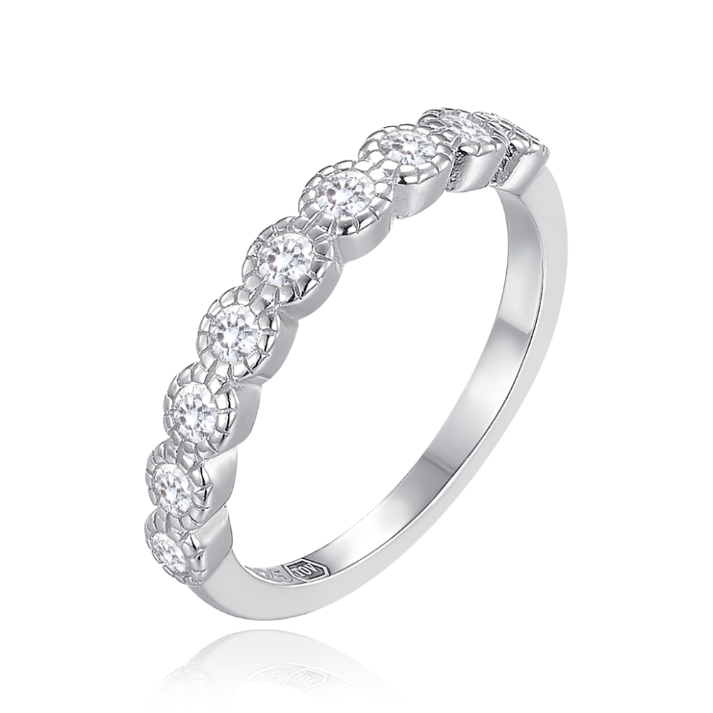 MINET Dětský stříbrný prsten s bílými zirkony vel. 50