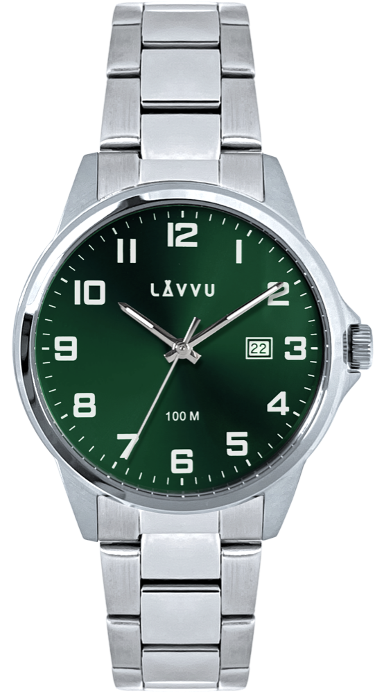 LAVVU Stylové pánské hodinky HAMRE Green 100M LWM0282