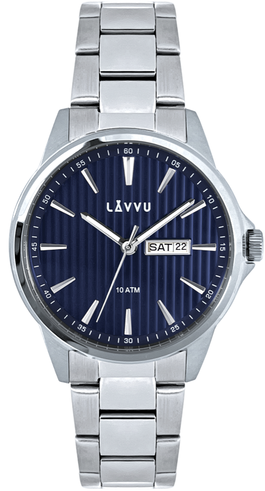 LAVVU Stylové pánské hodinky TRONES Deep Blue 100M LWM0270