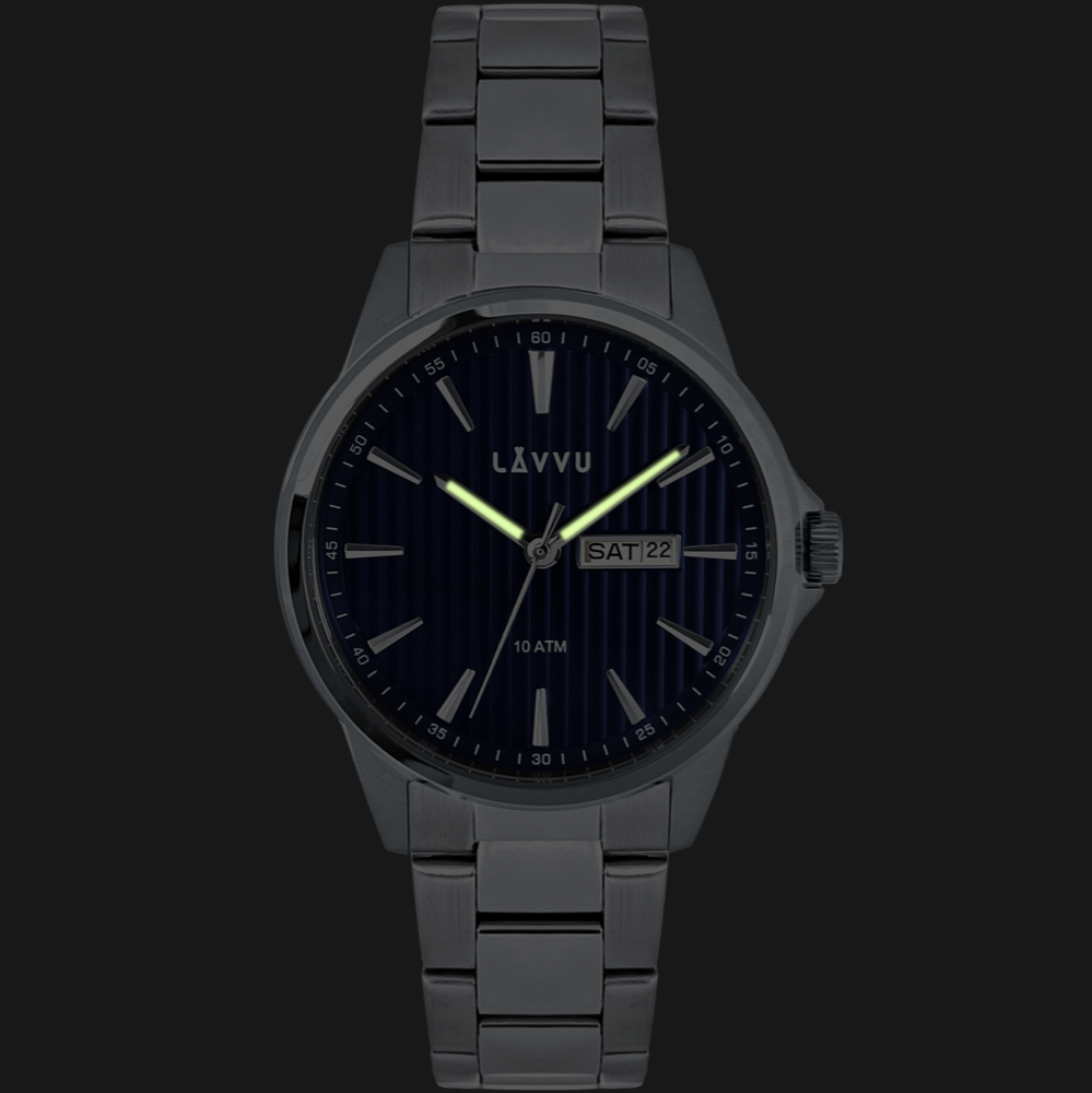LAVVU Stylové pánské hodinky TRONES Deep Blue 100M LWM0270