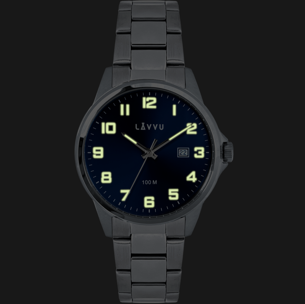 LAVVU Stylové pánské hodinky HAMRE Blue 100M