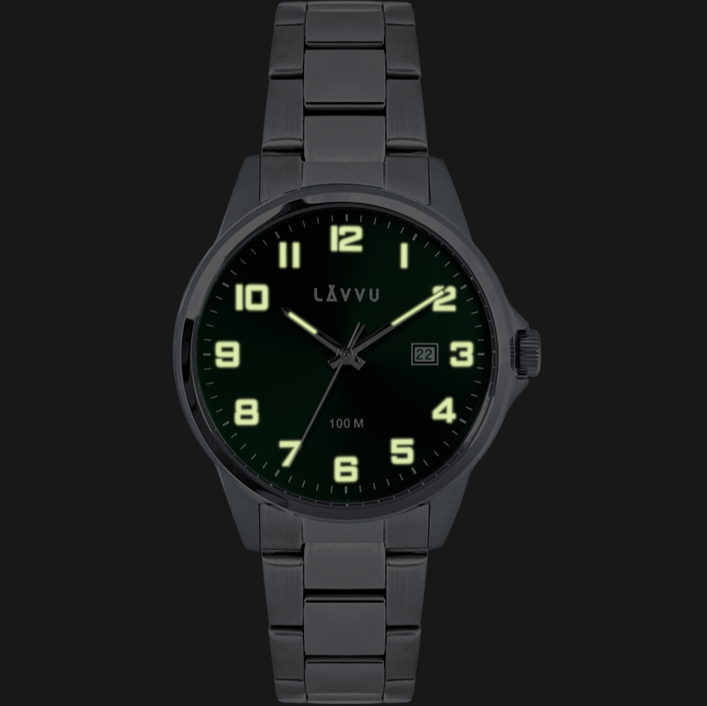 LAVVU Stylové pánské hodinky HAMRE Green 100M LWM0282