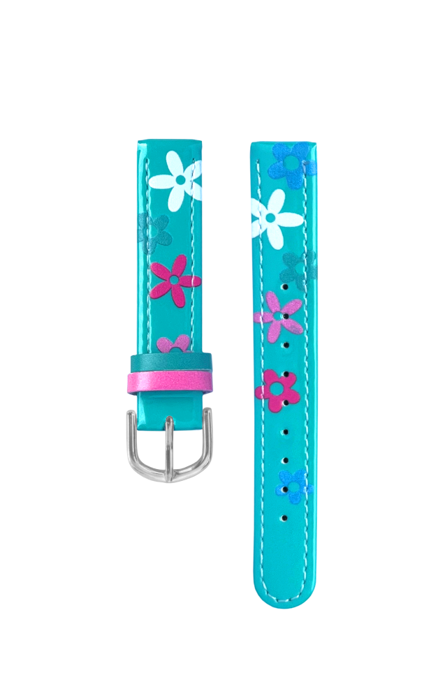 CLOCKODILE Tyrkysový řemínek k dětským hodinkám kytky CSG5200