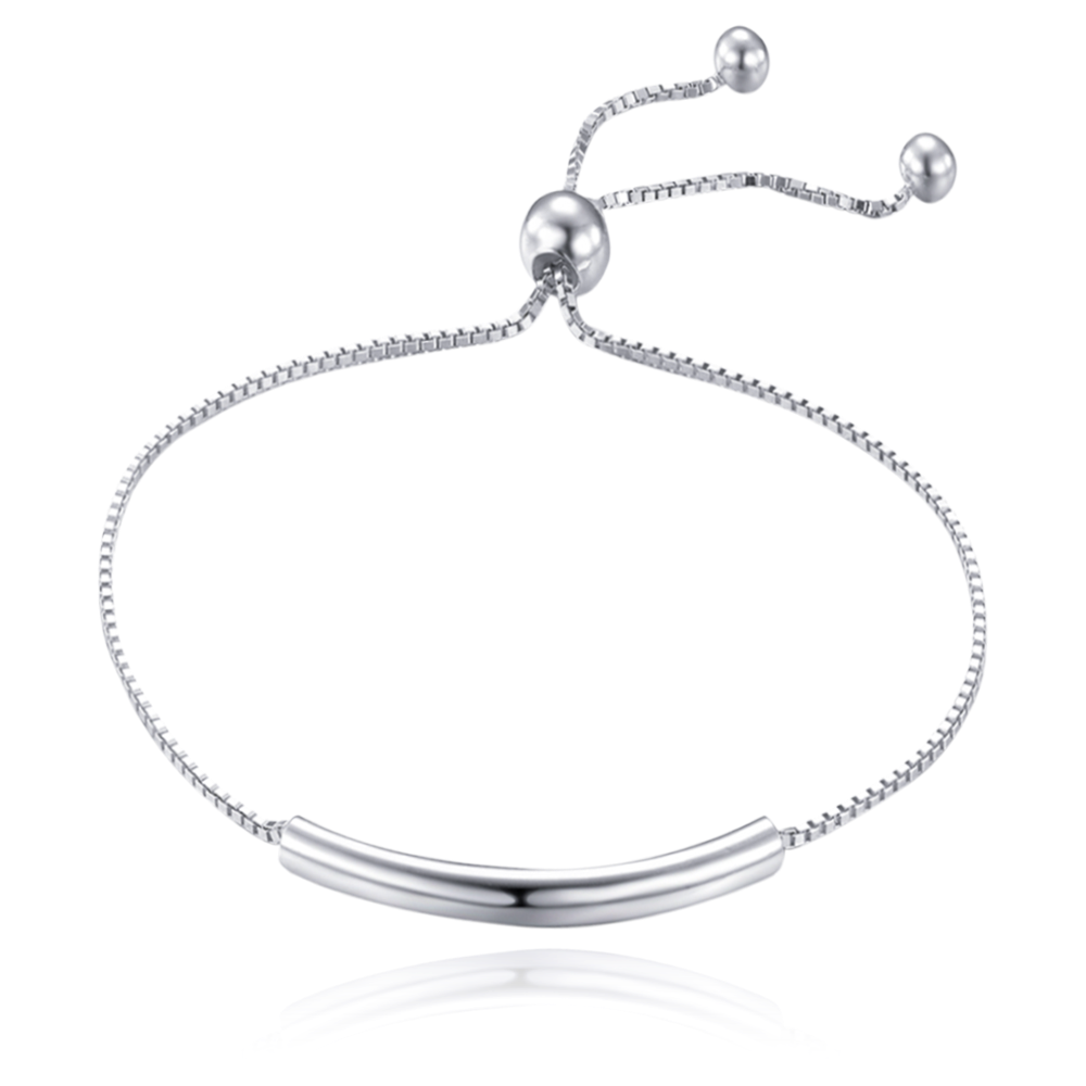 MINET Elegantní stříbrný náramek vodorovná tyčka JMAS0266SB21