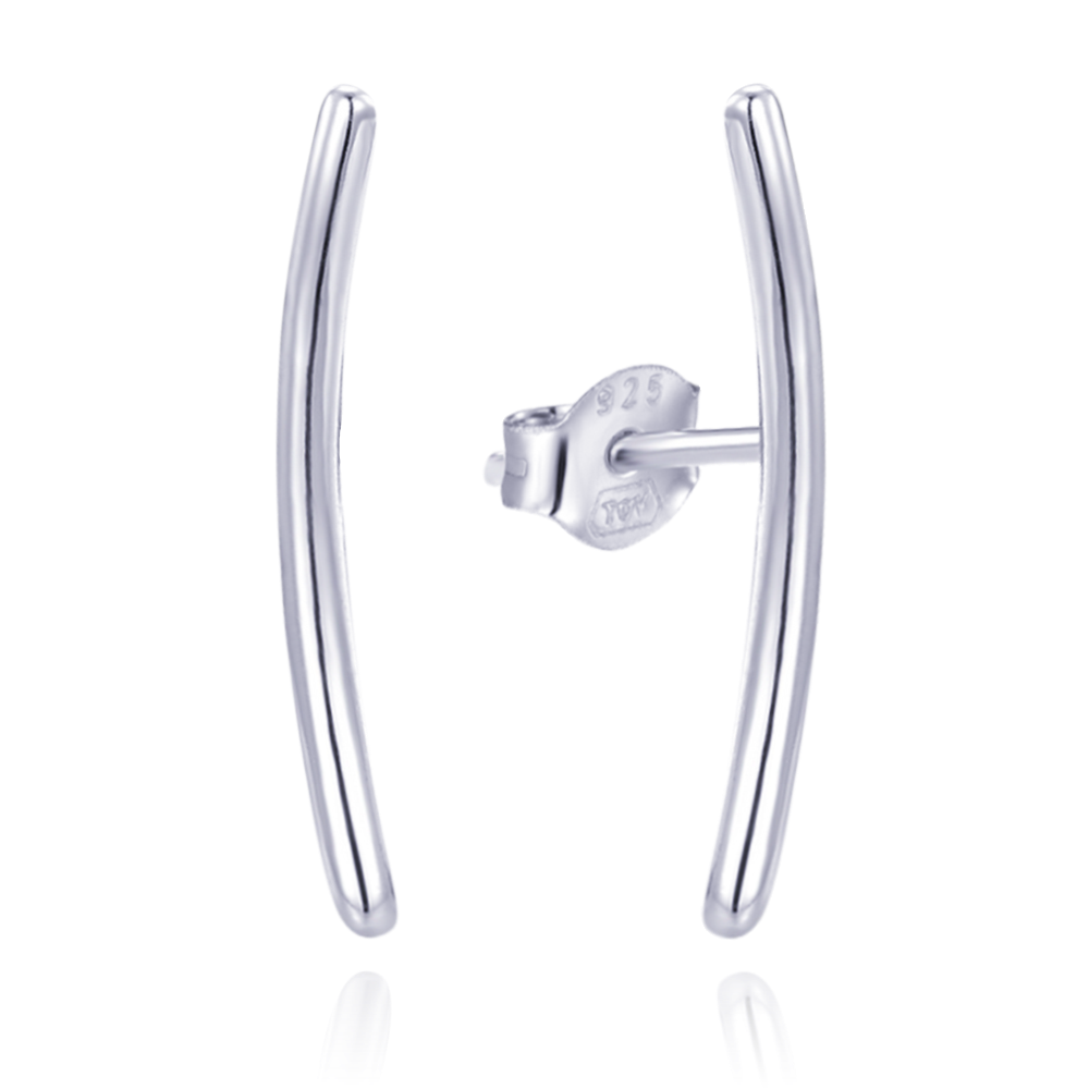 MINET Elegantní stříbrné náušnice - dlouhé tyčky JMAS0266SE00