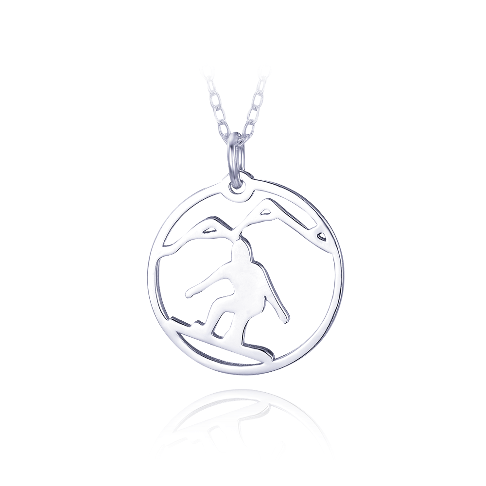 MINET Stříbrný náhrdelník snowboard JMAN0602SN45
