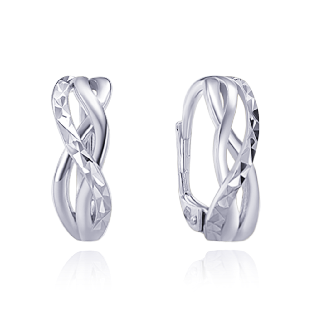 MINET Broušené stříbrné náušnice