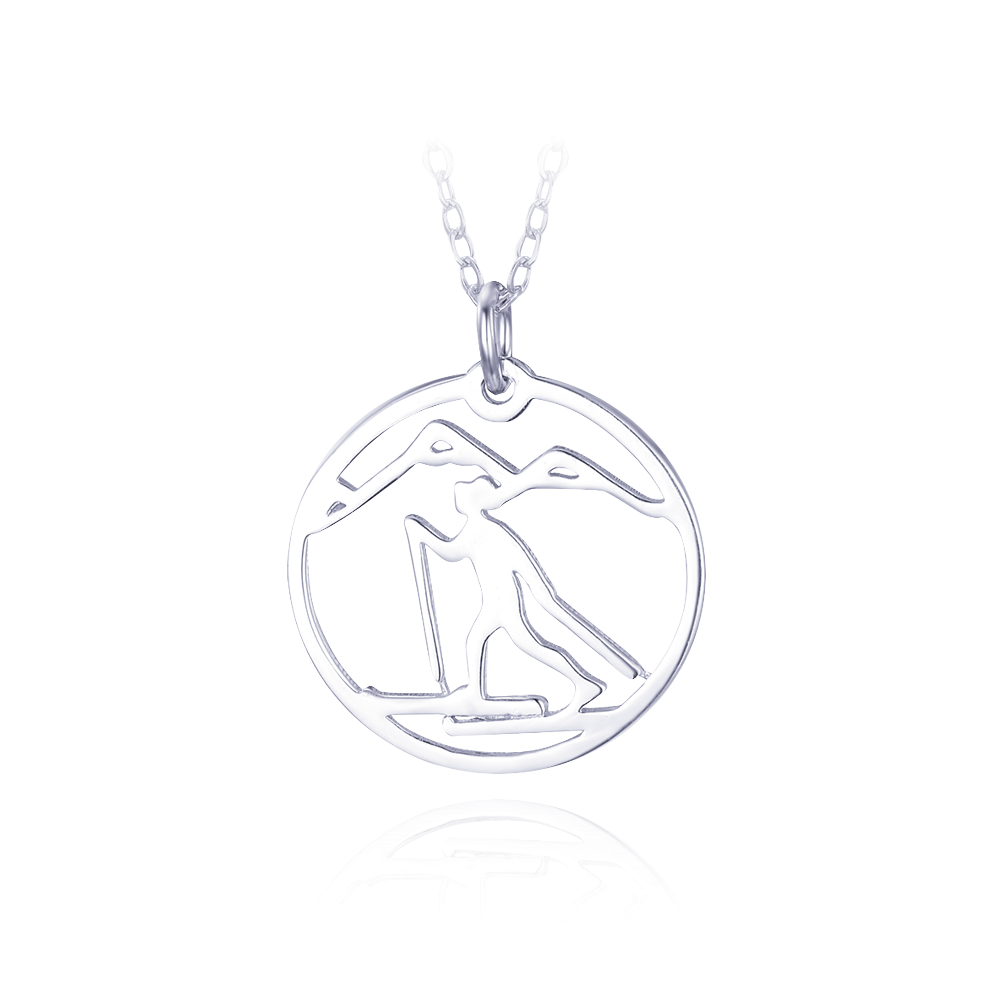 MINET Stříbrný náhrdelník běžkař