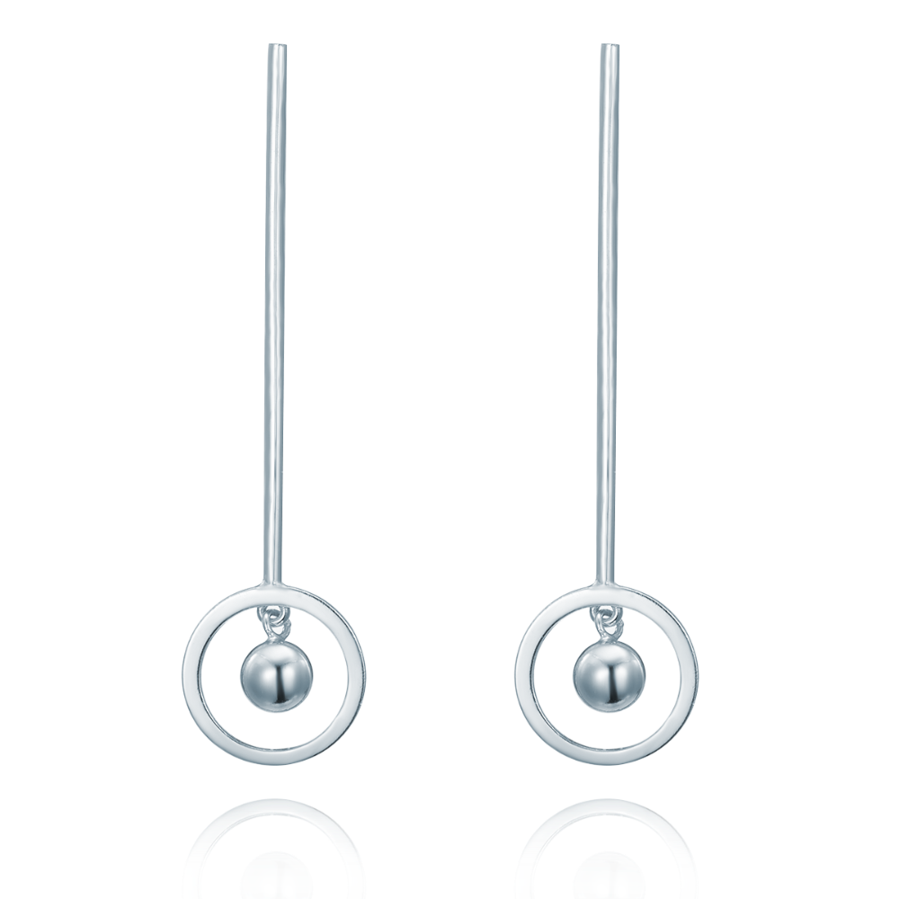 MINET Stříbrné visací náušnice JMAN0556SE02