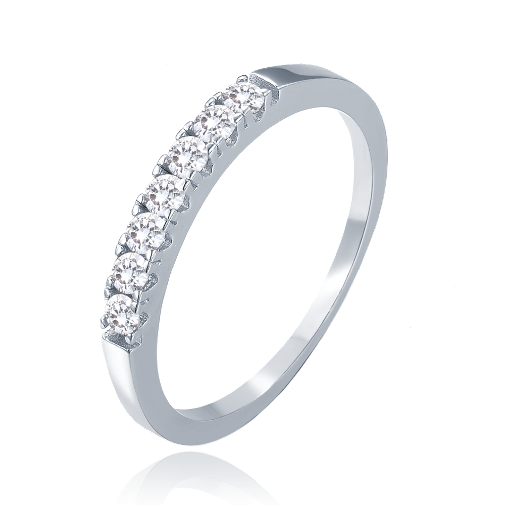 MINET Elegantní stříbrný prsten s bílými zirkony vel. 56