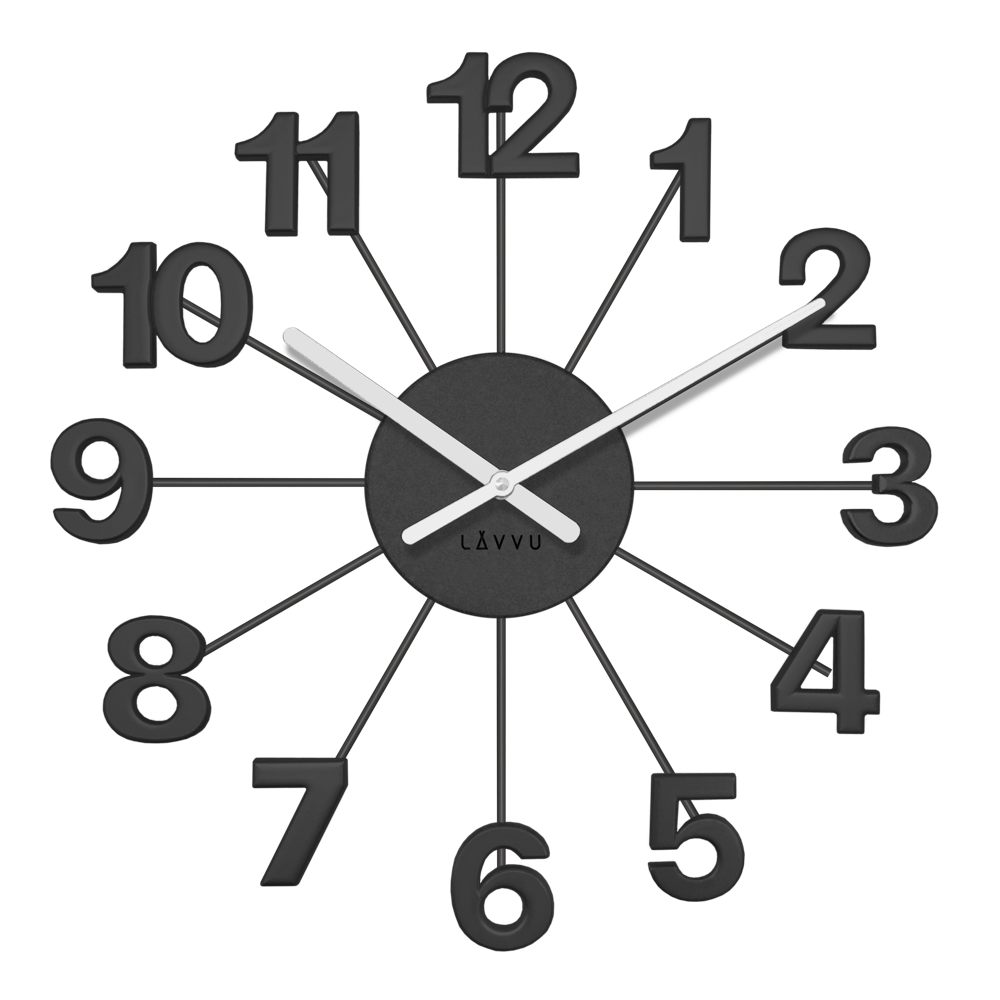 LAVVU Černé antracitové hodiny Nuance vyrobené v Čechách ⌀42cm LCT5004