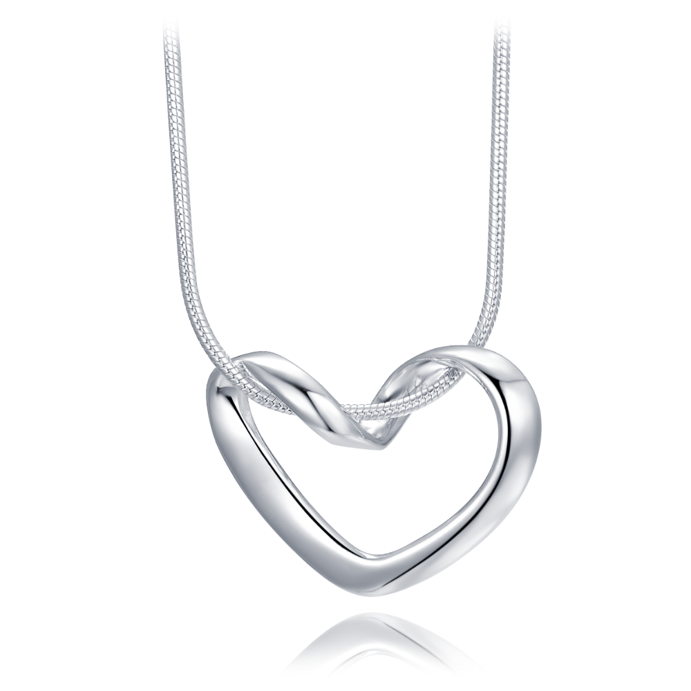 MINET Elegantní stříbrný náhrdelník srdce JMAN0614SN45