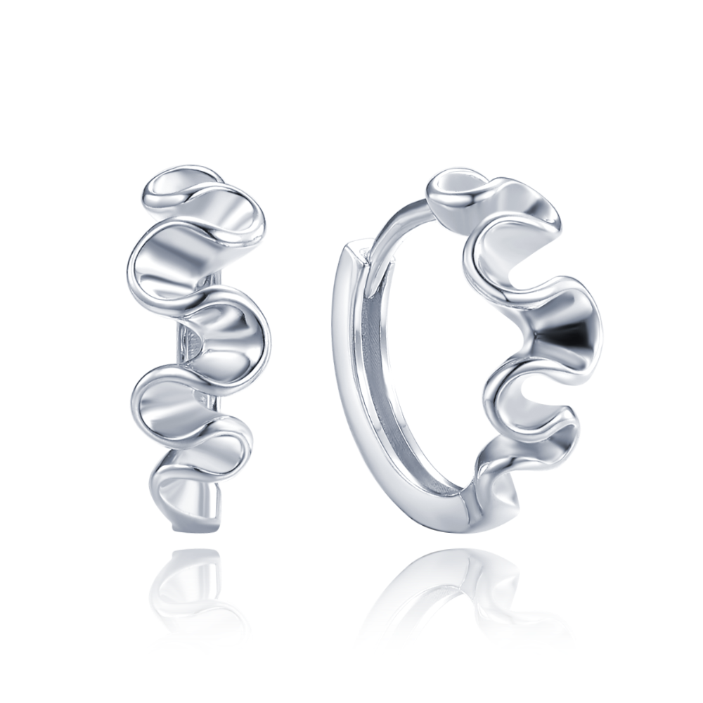 MINET Zvlněné stříbrné náušnice JMAS0271SE00