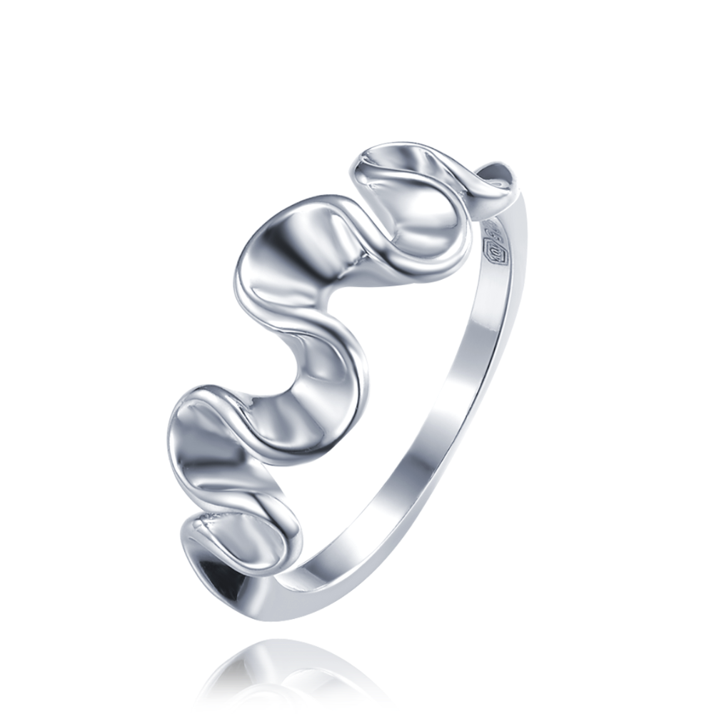 MINET Moderní zvlněný stříbrný prsten vel. 54 JMAS0271SR54