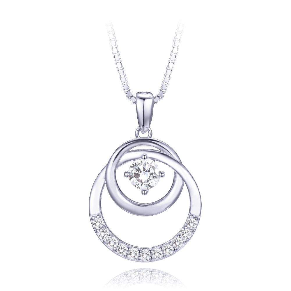 MINET Luxusní stříbrný náhrdelník s bílými zirkony