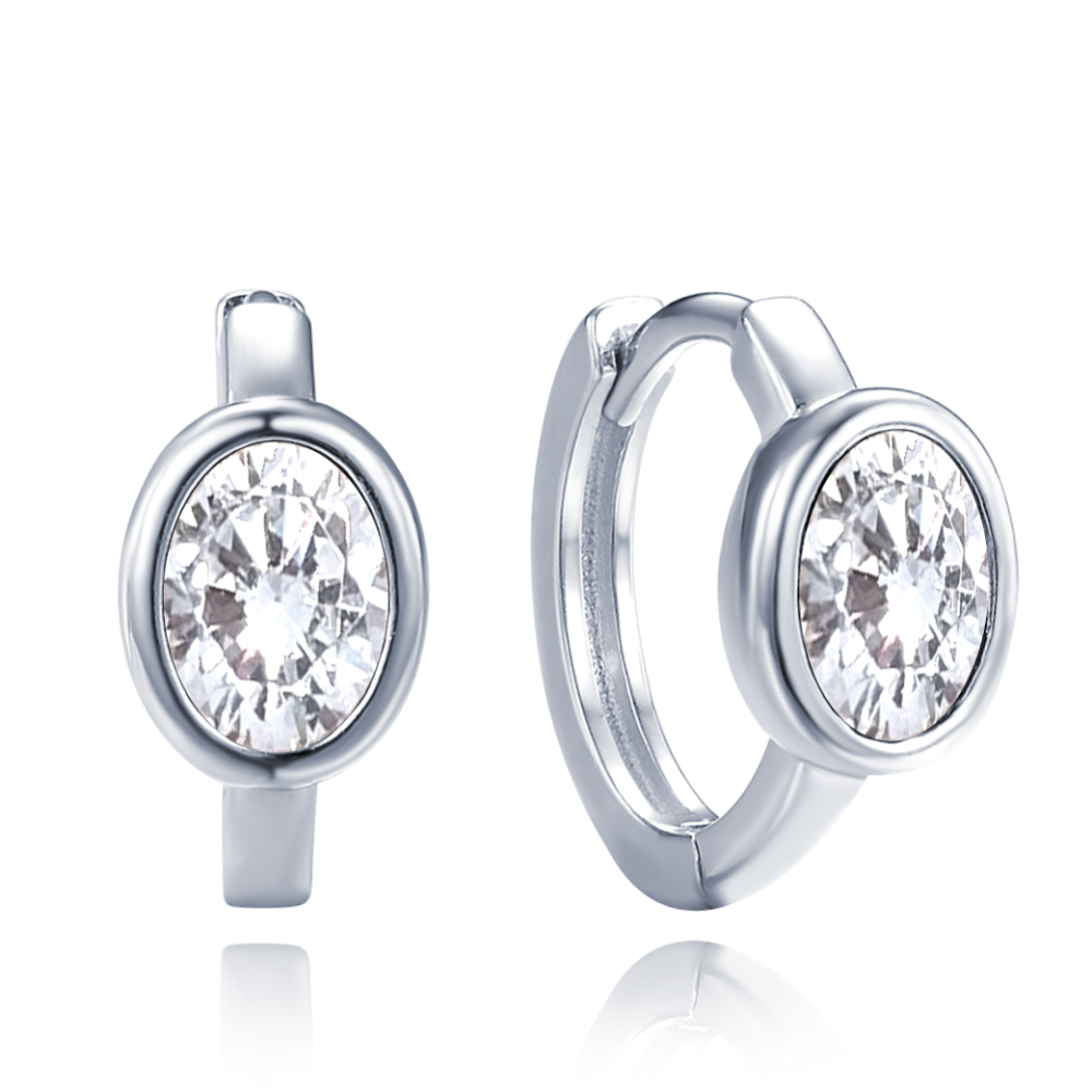 MINET Luxusní stříbrné náušnice s bílými zirkony JMAS0274SE00