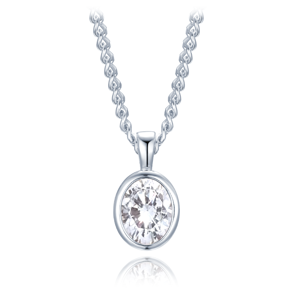 MINET Luxusní stříbrný náhrdelník s bílým zirkonem JMAS0274SN45