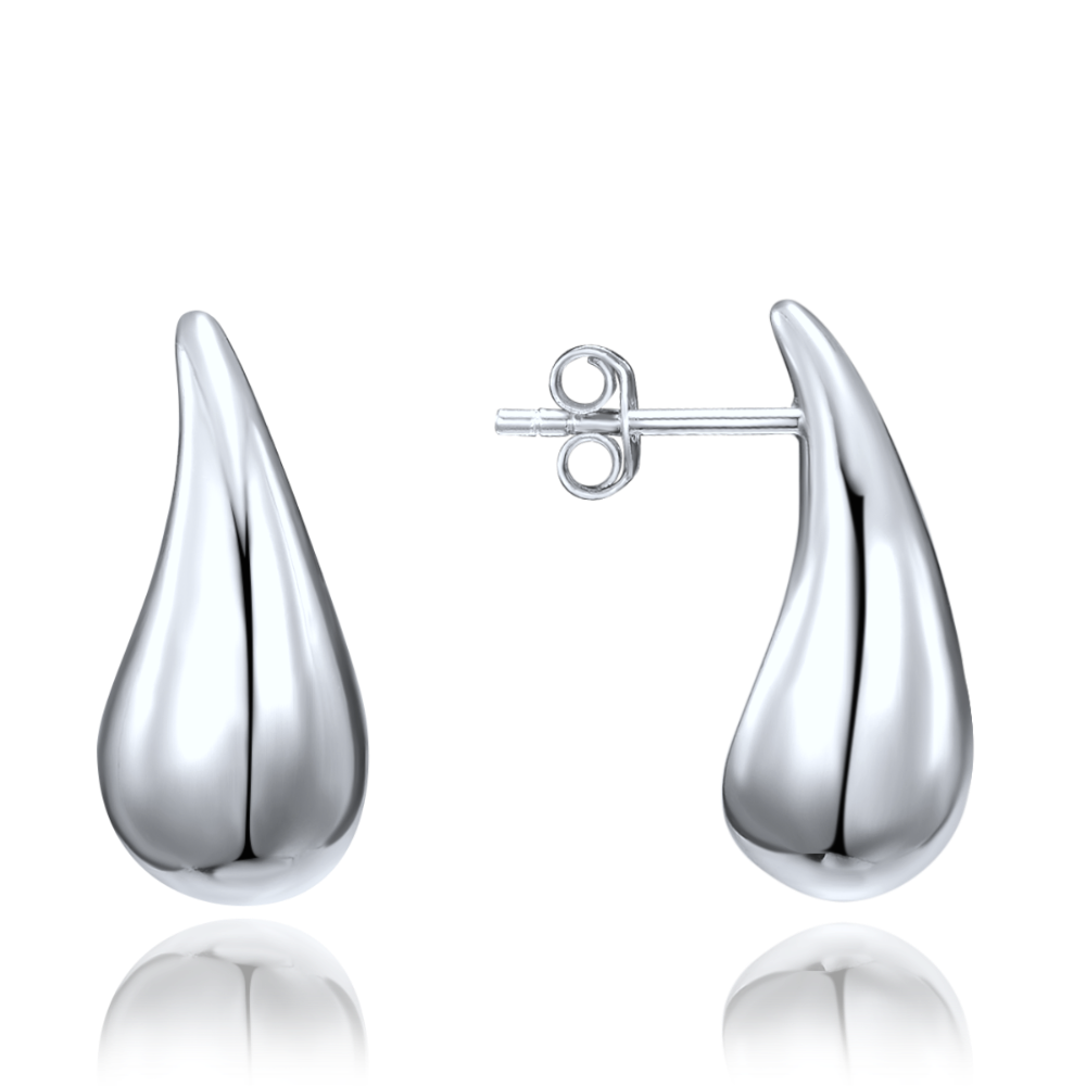 MINET Moderní stříbrné náušnice velké kapky JMAN0565SE01