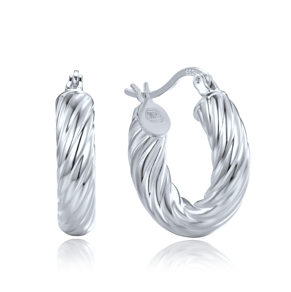 MINET Moderní stříbrné náušnice JMAN0623SE00