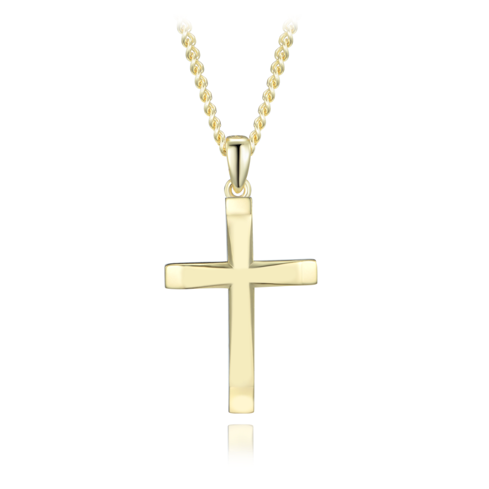 MINET Pozlacený stříbrný náhrdelník s křížkem