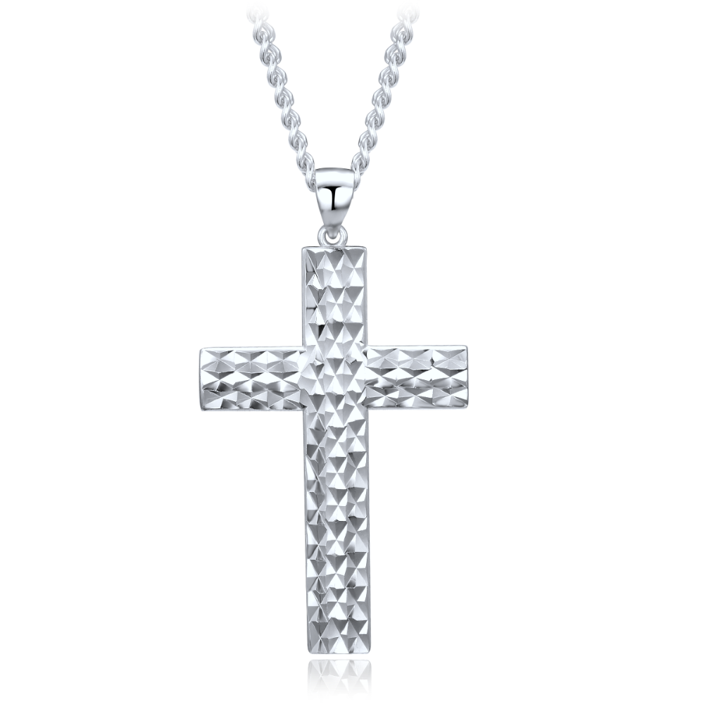 MINET Elegantní stříbrný náhrdelník křížek Ag 925/1000 11,75g JMAN0631SN50