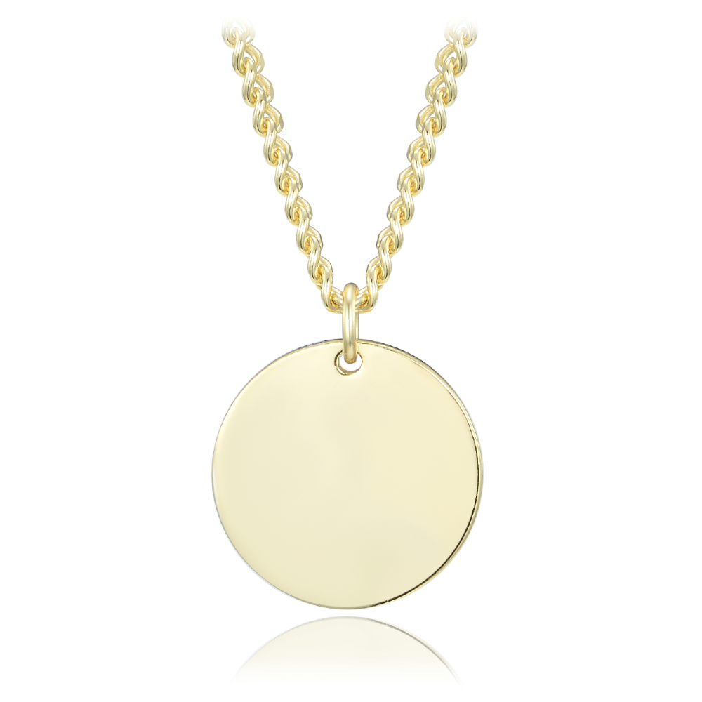 MINET Decentní pozlacený stříbrný náhrdelník s kolečkem JMAN0635GN50