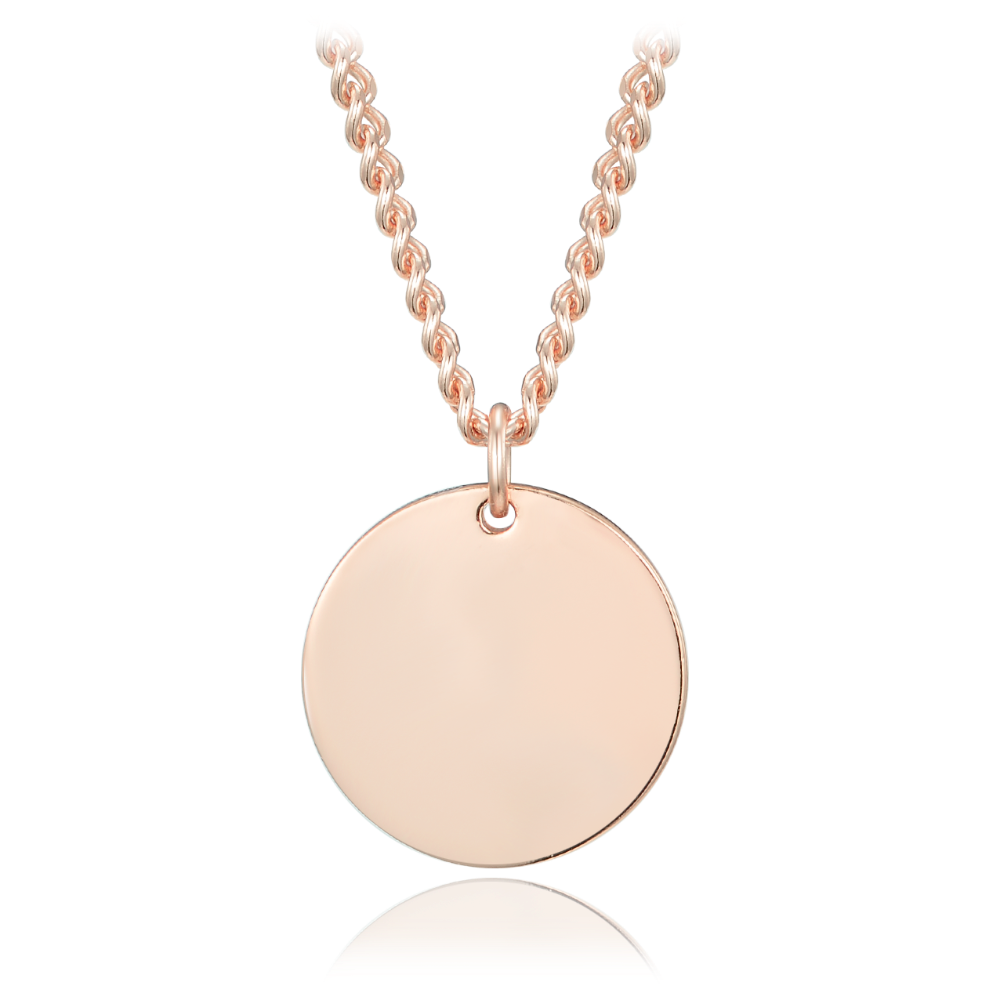 MINET Decentní Rose gold stříbrný náhrdelník s kolečkem JMAN0635RN50