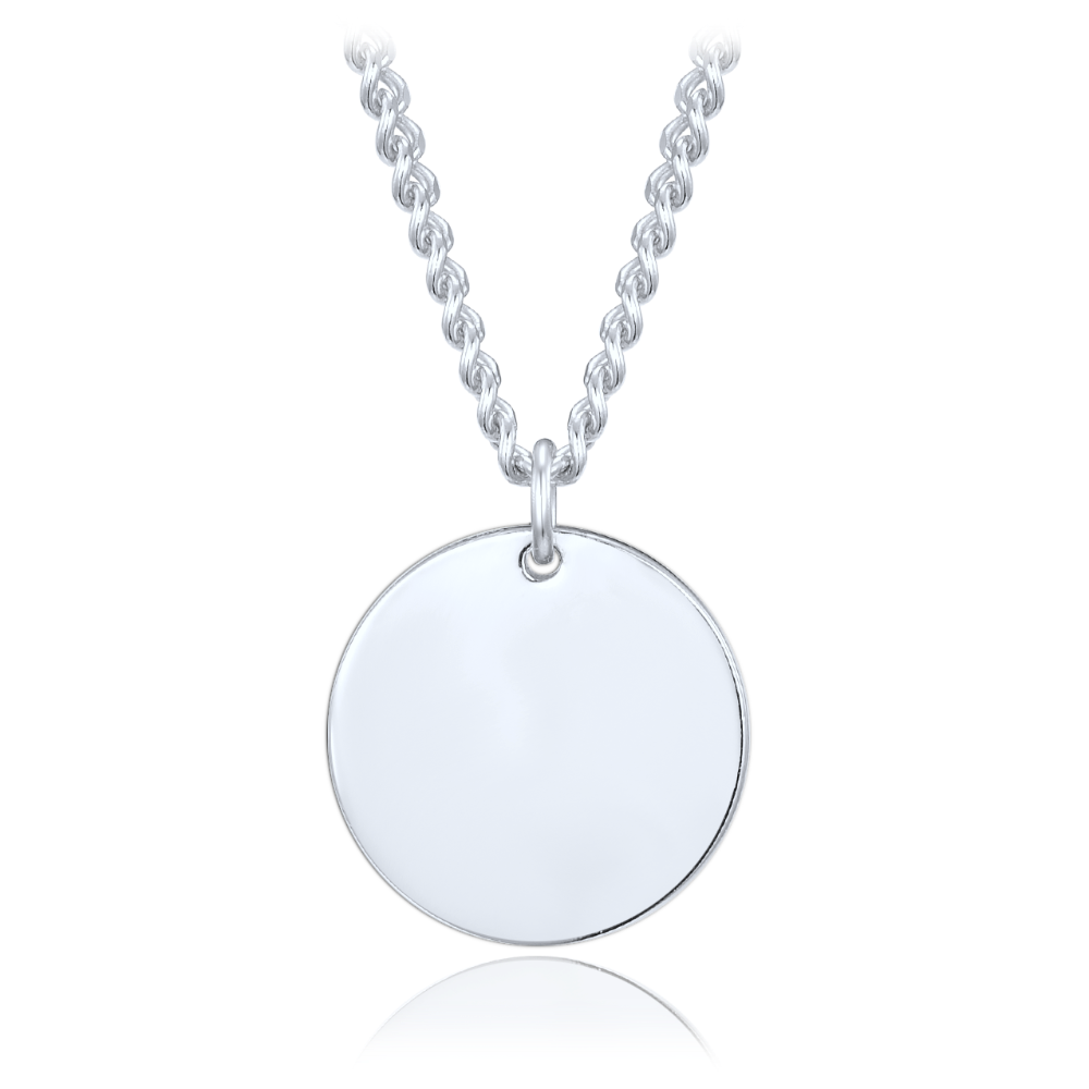 MINET Decentní stříbrný náhrdelník s kolečkem pro gravírování
