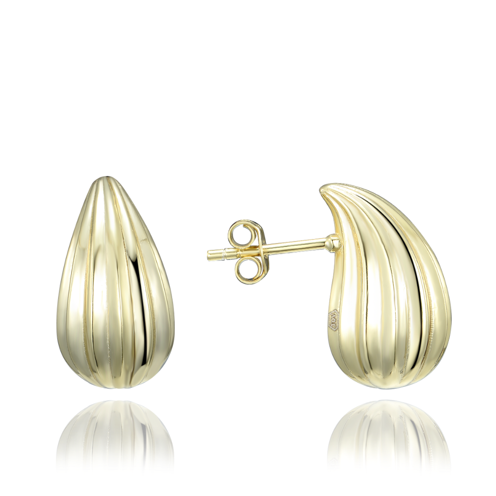 MINET Pozlacené broušené stříbrné náušnice JMAS0277GE00