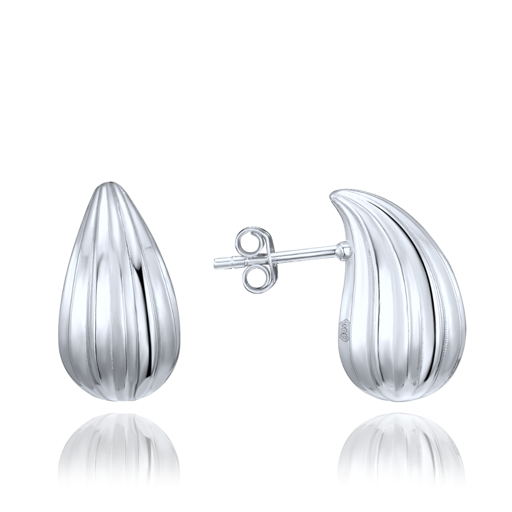 MINET Broušené stříbrné náušnice JMAS0277SE00